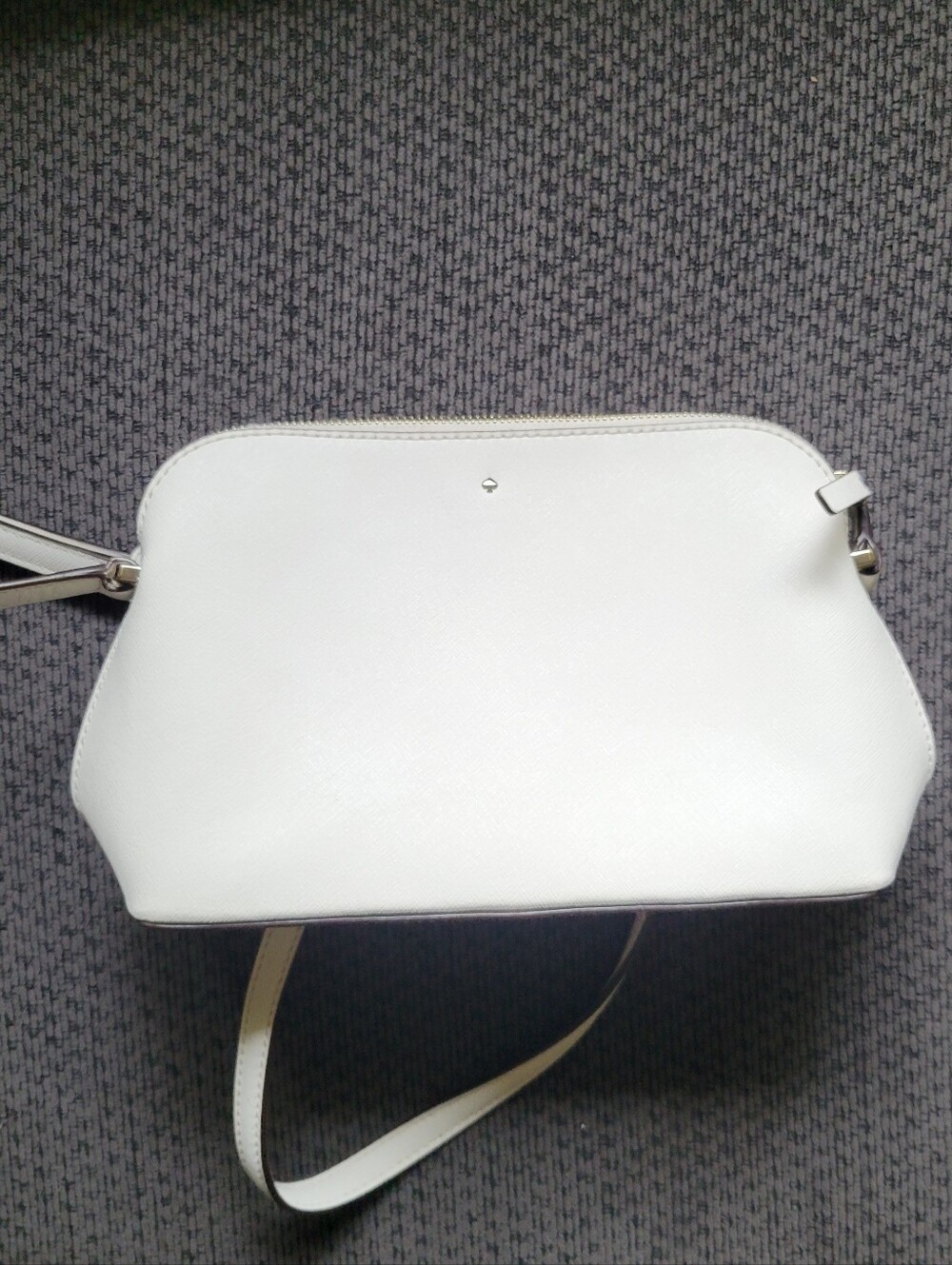 Super Cute Kate Spade White with Golden Tan interior Crossbody Handbag Purse - Picture 5 of 11